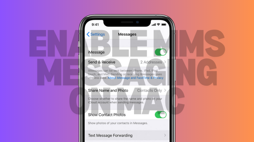 Enable MMS Messaging on Mac