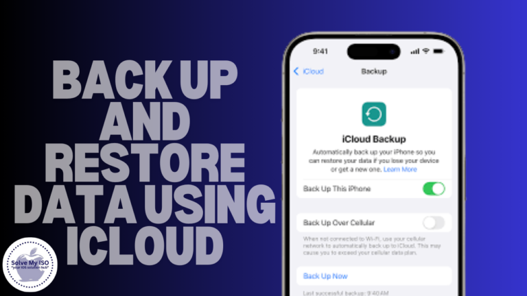 Back Up and Restore Data Using iCloud